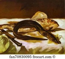 Eels Art Print - Still Life With Eel And Red Muller