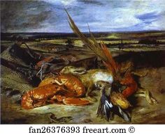 1826 Oil On Canvas Louvre Art Print - Still Life With Lobsters