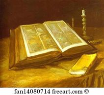 Bible Art Print - Still Life With Open Bible