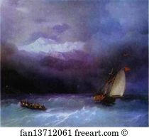 1868 Oil On Canvas The Tretyakov Gallery Art Print - Stormy Sea