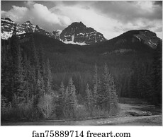 Proportions Art Print - Stream In Foreground, With View Of Trees And Snow On Mountains. "mountains - Northeast Portion, Yellowstone National Park, " Wyoming. Photographs Of National Parks And Monuments, Compiled 1941 - 1942, Documenting The Period Ca. 1933 - 1942.