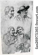 Columbia Art Print - Studies Of Heads Of Men