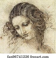 Studies Art Print - Study For The Head Of Leda (C. 1505 - 1507)