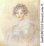 1821 Pencil Art Print - Study For The Portrait Of Countess E. K. Vorontsova