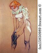 Stockings Art Print - Study For Woman Putting On Her Stocking