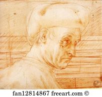 Red Art Print - Study Of A Man Wearing A Hat