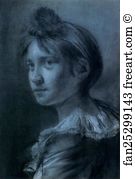 Turban Art Print - Study Of A Young Girl In A Turban And Frilled Collar