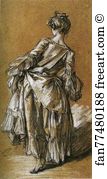 From Behind Art Print - Study Of A Young Woman Seen From Behind