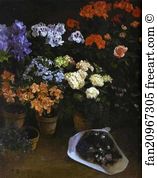 1866 Oil On Canvas Private Collection Art Print - Study Of Flowers