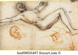 Nails Art Print - Study Of The Nailing Of Christ To The Cross