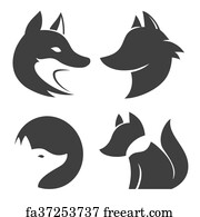 Free art print of Set with Isolated Fox Logos Placed on Substrate. Set ...