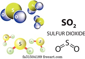 Free art print of Sulfur dioxide, SO2, molecule model and chemical ...