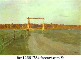 Outskirts Art Print - Summer Evening. Village Outskirts