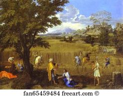 1660 1664 Oil On Canvas Louvre Art Print - Summer. Ruth And Boaz