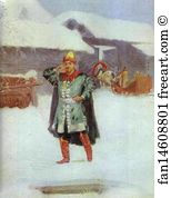 Andrey Ryabushkin Art Print - Sunday. Detail