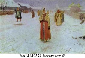 Andrey Ryabushkin Art Print - Sunday