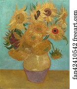 Sunflower Art Print - Sunflowers / Vase With Twelve Sunflowers