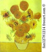 1888 Oil On Canvas National Gallery Art Print - Sunflowers