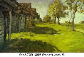 Sunny Day Art Print - Sunny Day. A Village