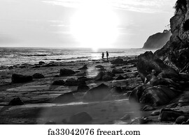 Free art print of Pier at sunset in black and white | FreeArt | fa10030166