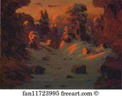Oil On Paper The Russian Museum Art Print - Sunset
