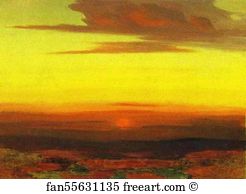 1890 1895 Oil On Paper The Russian Museum Art Print - Sunset