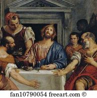 Paolo Veronese Art Print - Supper At Emmaus. Detail