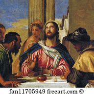 1570s Art Print - Supper At Emmaus. Detail