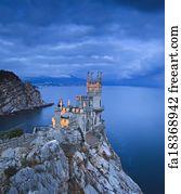 Free art print of Swallow's Nest Castle Sideview in Sunset HDR. Swallow