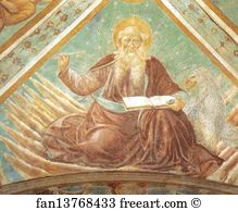 1484 Transferred Frescoes Biblioteca Comunale Art Print - Tabernacle Of The Madonna Delle Tosse: Four Evangelists. Detail