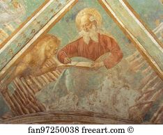 1484 Transferred Frescoes Biblioteca Comunale Art Print - Tabernacle Of The Madonna Delle Tosse: Four Evangelists. Detail
