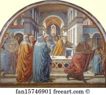 1491 Transferred Frescoes Biblioteca Comunale Art Print - Tabernacle Of The Visitation: Expultion Of Joachim From The Temple