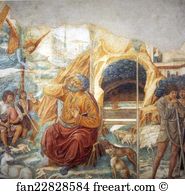 1491 Transferred Frescoes Biblioteca Comunale Art Print - Tabernacle Of The Visitation: Annunciation To Joachim