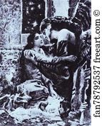 Mikhail Vrubel Art Print - Tamara And Demon. Illustration For The Demon By Mikhail Lermontov