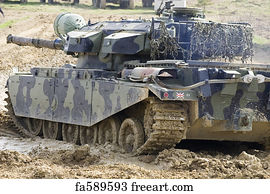 Military Art Print - Tank In Action