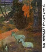1897 Oil On Canvas The Hermitage Art Print - Tarari Maruru (Landscape With Two Goats)