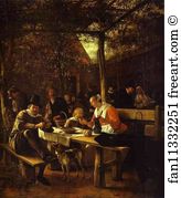 Jan Steen Art Print - Tavern Garden