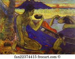 1896 Oil On Canvas The Hermitage Art Print - Te Vaa (The Canoe)