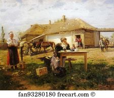 Teacher Art Print - Teacher Arriving At A Village
