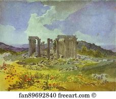 1835 Watercolour Art Print - Temple Of Apollo In Phigalia