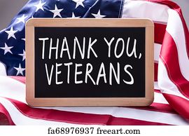 Free art print of Text thank you veterans in a chalkboard and the flag ...