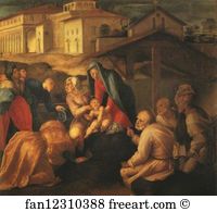 Jacopo Carrucci Art Print - The Adoration Of The Magi. Detail