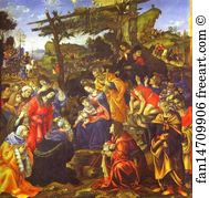 1496 Tempera On Panel Art Print - The Adoration Of The Magi
