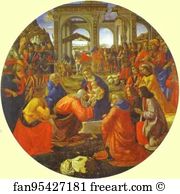 1487 Oil On Panel Galleria Degli Uffizi Art Print - The Adoration Of The Magi