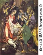 The Adoration Of The Shepherds Detail Art Print - The Adoration Of The Shepherds. Detail