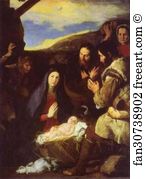 1650 Oil On Canvas Louvre Art Print - The Adoration Of The Shepherds