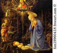 Bernard Art Print - The Adoration, With The Infant Baptist And St. Bernard