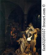 Dating Art Print - The Alchymist, In Search Of The Philosopher's Stone, Discovers Phosphorus, And Prays For The Successful Conclusion Of His Operation, As Was The Custom Of The Ancient Chymical Astrologers