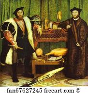 1533 Oil On Wood National Gallery Art Print - The Ambassadors