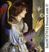 St Vincent Ferrar Polyptych Art Print - The Annunciation (Panel Of St. Vincent Ferrar Polyptych)
